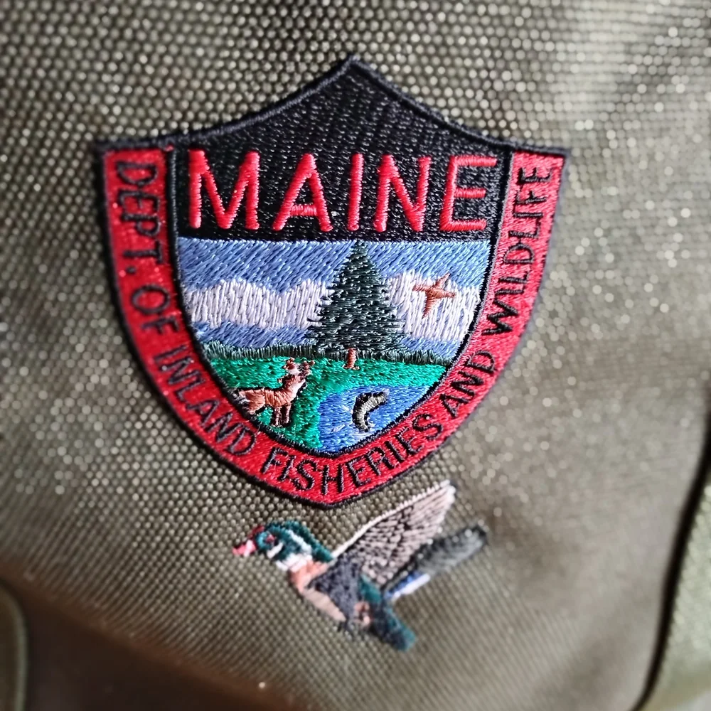 L.L. Bean Olive Green Duffel with Embroidered Maine Patch